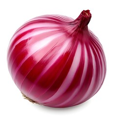 Wall Mural - Macro Shot of a Perfect Red Onion on White Background