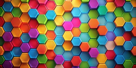 Wall Mural - Abstract wallpaper background with colorful hexagon shapes, abstract, wallpaper, background, colorful, hexagon, geometric