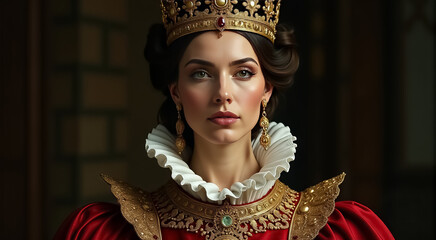 Poster - A woman wearing a crown and a necklace