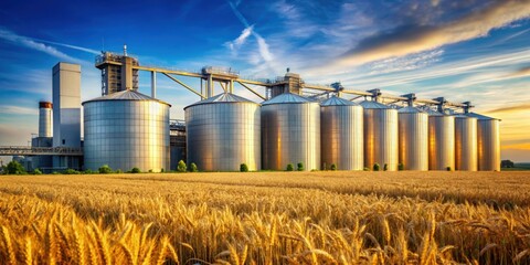 Production of wheat in a factory , wheat, production, factory, agriculture, automation, processing