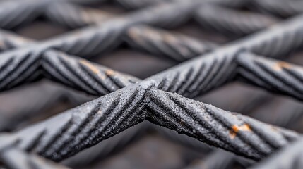 Poster - Closeup of a Black Metal Grating with a Rough Texture