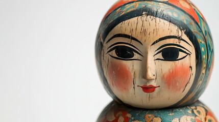 Wall Mural - Close-up of a Painted Wooden Russian Nesting Doll