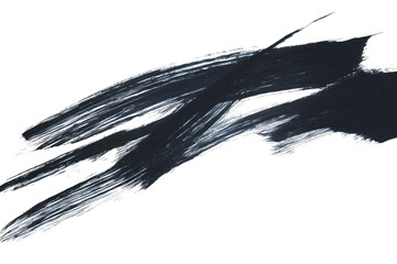 Fototapete - A dynamic black paint stroke on a transparent background, perfect for artistic designs and creative projects.