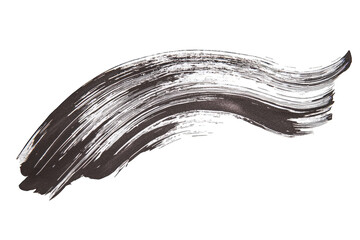 Poster - abstract brush stroke in silver over a dark background, perfect for artistic and creative design pro