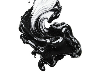 Aufkleber - Abstract swirl of black and white paint, creating an artistic blend that enhances modern design and creativity.