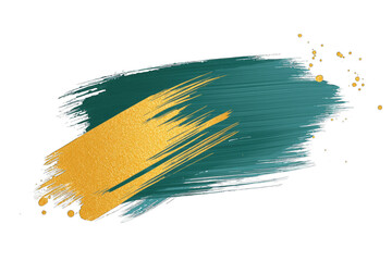 Aufkleber - Dynamic paint stroke in teal and gold, perfect for creative backgrounds and artistic projects, adding a modern touch to designs.