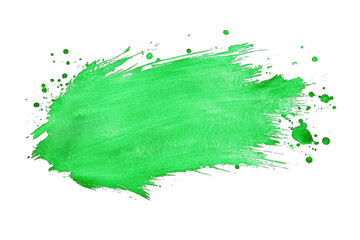 Poster - Vibrant green brush stroke background, perfect for designs or artistic projects that need a fresh and lively touch.