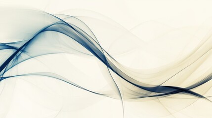 Poster - Abstract Blue and White Wavy Lines Background