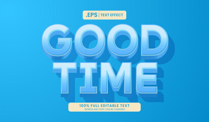 Wall Mural - Design editable text effect, good time in 3d bold with blue color