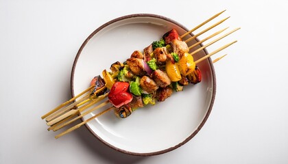 Yakitori with white background isolated