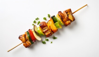 Yakitori with white background isolated