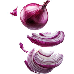 Sliced Red Onions with Sharp Layers and Vibrant Color