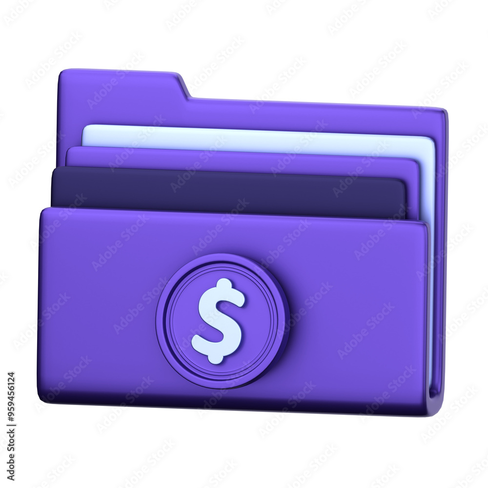 Dollar File 3D Illustration for uiux, web, app, presentation, etc Stock ...