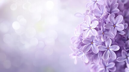 Sticker - Lilac Flowers Bouquet with Soft Blurred Background