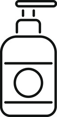 Poster - simple vector illustration of a dispenser bottle with pump pushing out liquid soap isolated on a whi