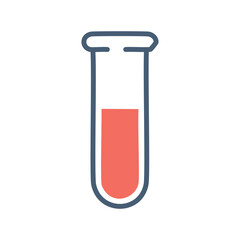 Wall Mural - test tube with fluid. a red fluid fills the glass test tube. this tube represents laboratory researc