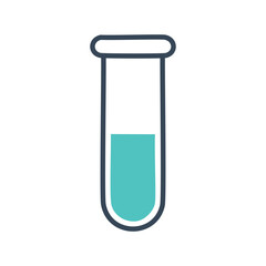 Wall Mural - test tube liquid. illustration of a test tube filled with blue liquid, representing science, researc