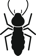 Poster - this black and white vector icon of a termite is perfect for illustrating pest control