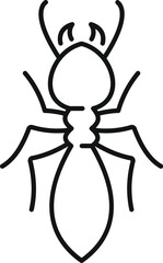 Poster - Simple black and white line art of an ant crawling useful for biology or nature projects