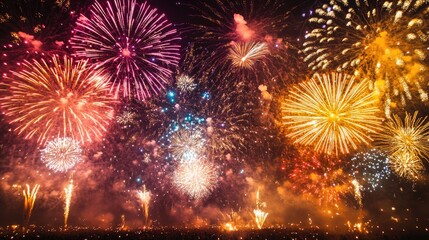 Wall Mural - Fireworks in sky