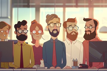 Wall Mural - a group of people standing in front of a computer