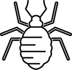 Sticker - Simple bold line art vector icon representing a colorado potato beetle larva spreading its legs