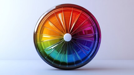Poster - Vibrant color wheel showcasing a spectrum of hues, ideal for design, art, and creativity themes.