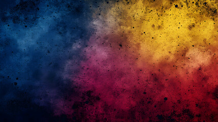 Poster - Abstract grunge background with blue, yellow, red, and pink colors.