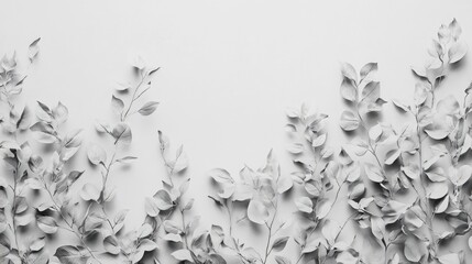 Wall Mural - Black and White Leaves