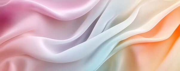 Wall Mural - Soft pastel tones with smooth curved fabric shapes, ethereal abstract background