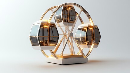 A beautifully designed miniature ferris wheel model with elegant cabins, perfect for decorations or exhibits.