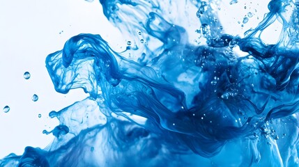 Poster - Breathtaking abstract image showcasing the dynamic and captivating spread of a blue ink splash in water