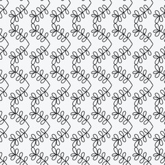 Simple hand drawn doodle flower seamless pattern with line art style. Graphic monochrome black and white design.