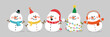 © Dusida - Merry Christmas and happy new year with cute snowman in winter costume. Holiday cartoon and character. -Vector