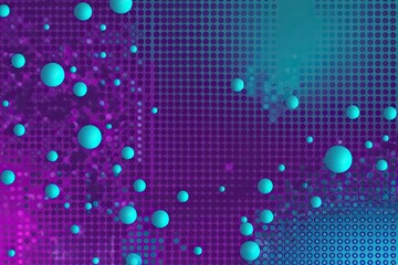 Neon Purple and Teal Retro Halftone Background with Futuristic Dots and Vibrant Design