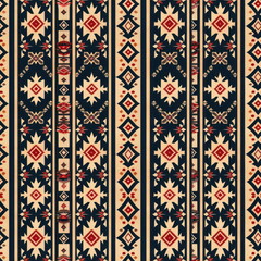 Wall Mural - Textile repeat pattern of tribal seamless pattern silk texture