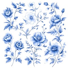  Gzhel Pattern A floral blue and white pattern commonly found in Russian ceramics and pottery.,