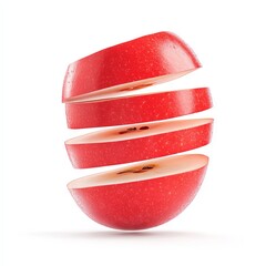 Wall Mural - Sliced red apple showcasing vibrant color and fresh texture, perfect for health and food-related themes.