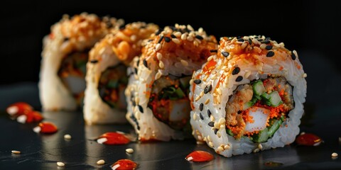 Sticker - Sesame Eel Tartare Roll with a Spicy Twist