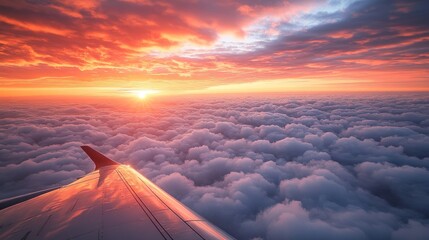 Canvas Print - Sunset View from Above the Clouds