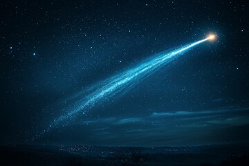 Shooting star streaking across the sky