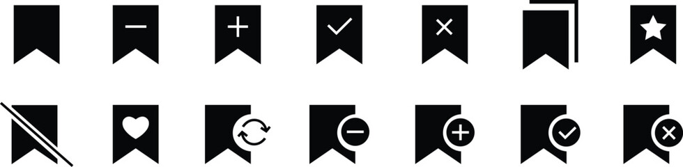 Poster - set of bookmark, favourite flat vectors icons. premium quality designs elements for mobile app and w