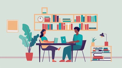Poster - Diverse People Working Together on Laptops in a Modern Office