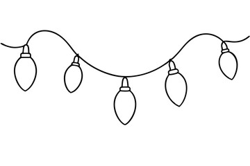 christmas lights line art