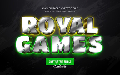 Canvas Print - Royal game neon glow text effects editable