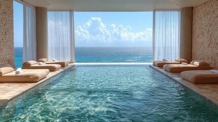 Wall Mural - Luxury Pool with Ocean View