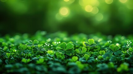 Poster - Close-up of Green Clover Leaves