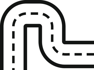 Sticker - This simple icon depicts a winding road, representing a journey, a change of direction, or a detour