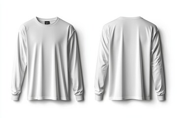 White Long Sleeve Tshirt Mockup Isolated created with Generative AI