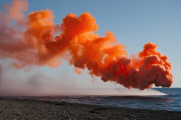 Wall Mural - Orange Vapor Creation with Mist and Plume Effects